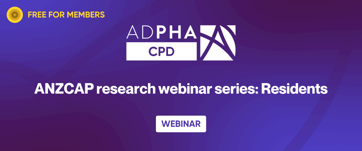 ANZCAP research webinar series: Residents